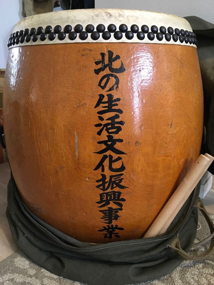 長胴太鼓 和太鼓　1尺8寸　直径55cm 付属バチ付き