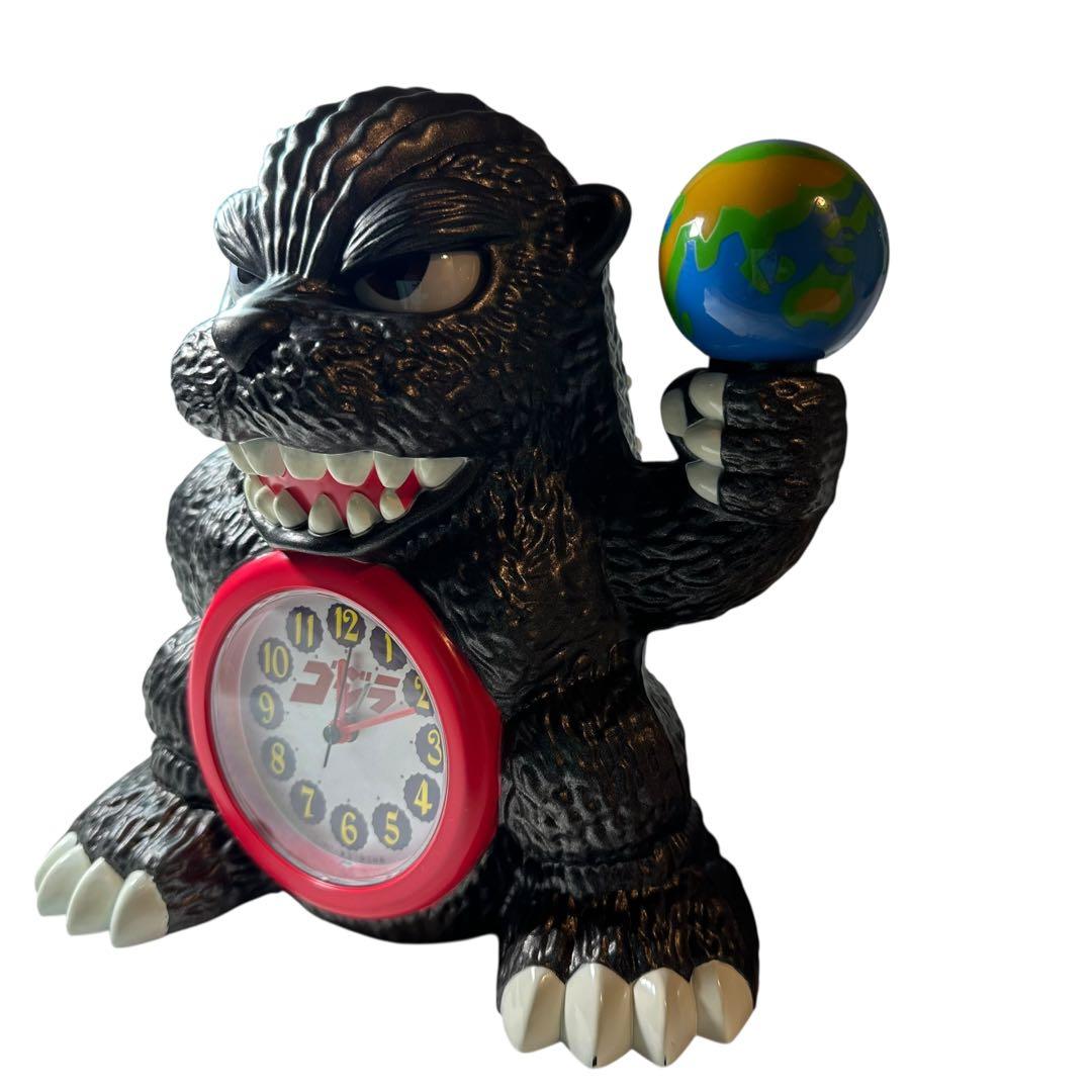 ゴジラ 目覚まし時計　動作確認　約25cm 時間になると、ゴジラの咆哮 目が光る