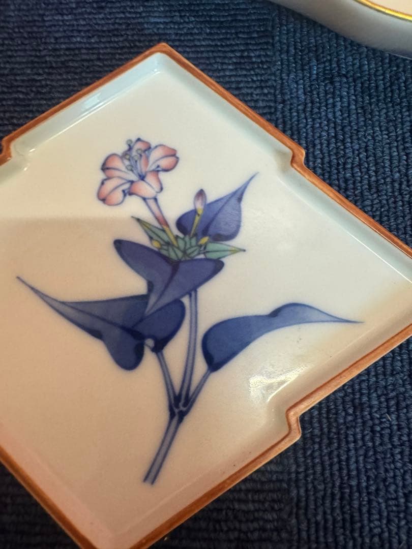 1893 香蘭社　菱形皿2客　菱形鉢1客　金彩