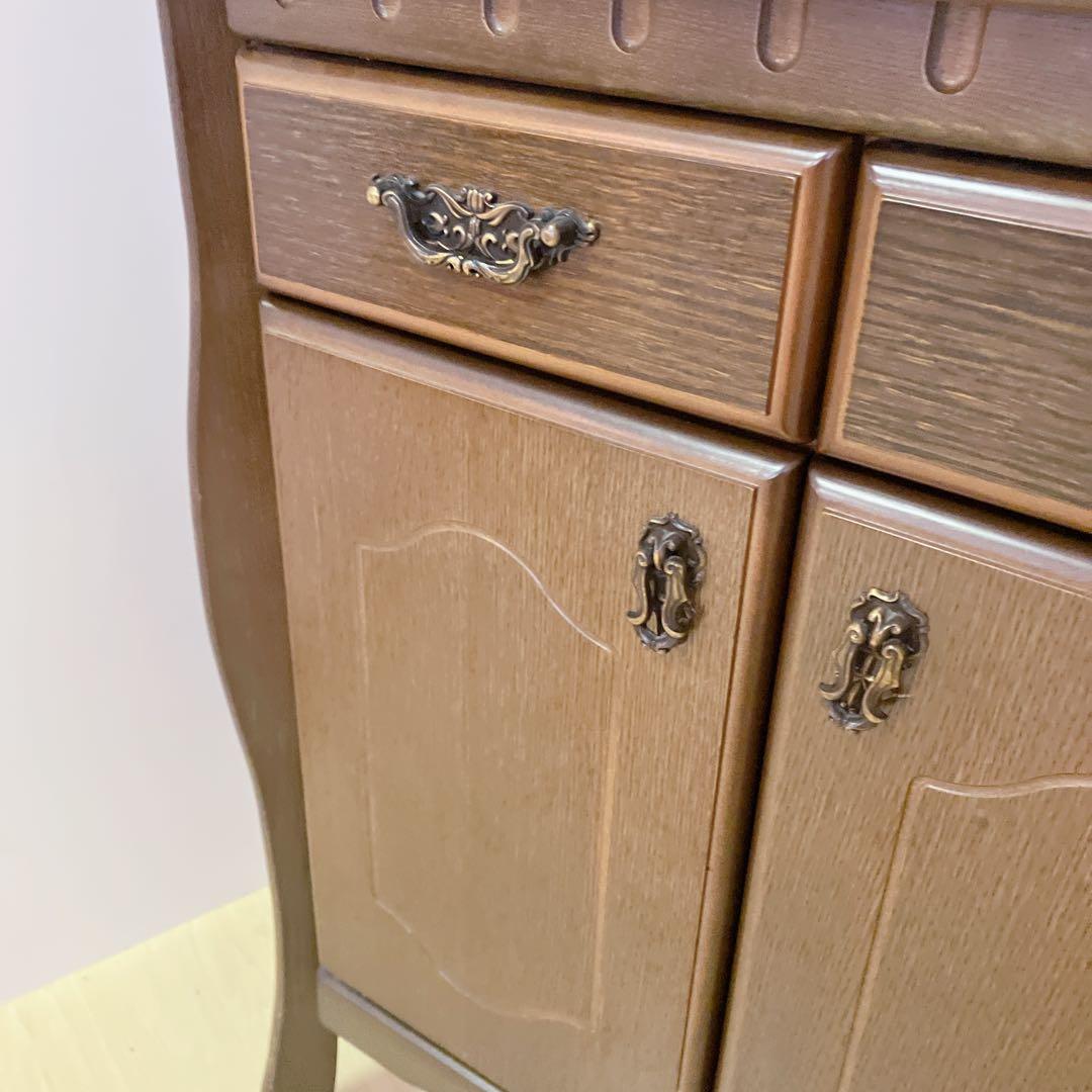 HIKARI アンティーク調　サイドキャビネット　サイドチェスト　電話台