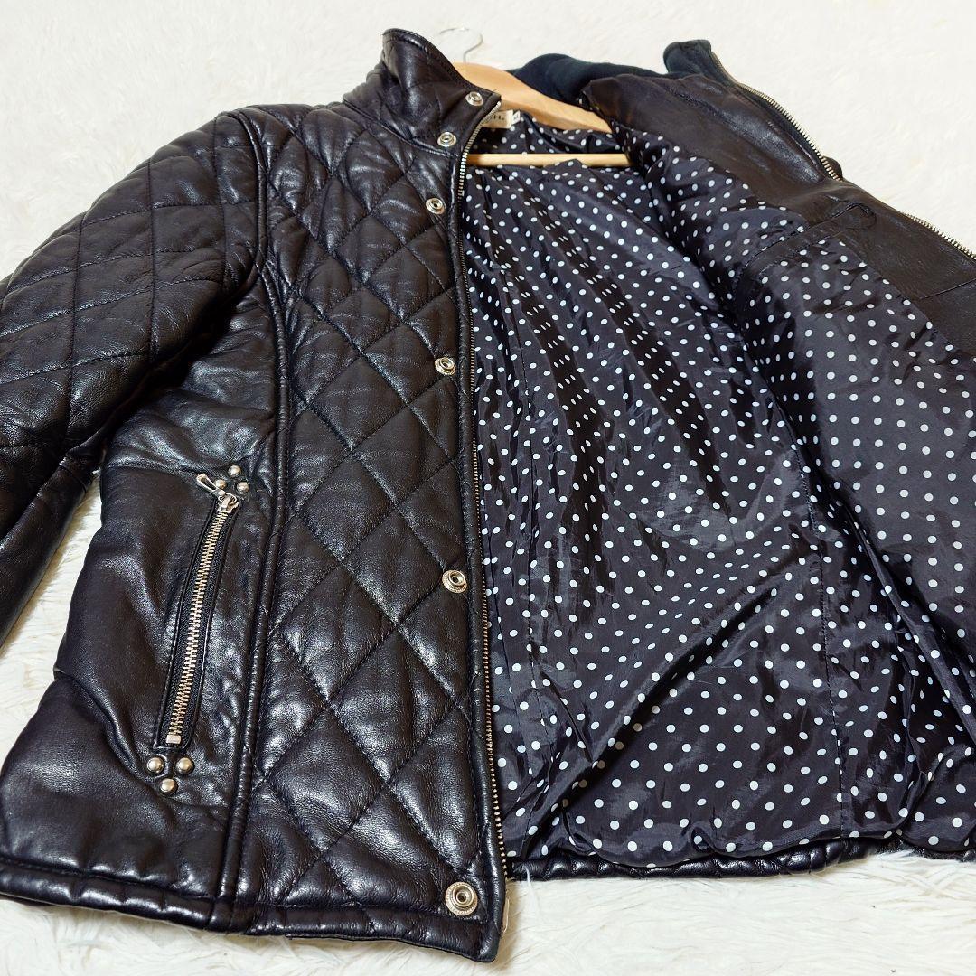 希少 ヴァンキッシュ【M】羊革 キルティングレザージャケット 黒 ☆美品☆