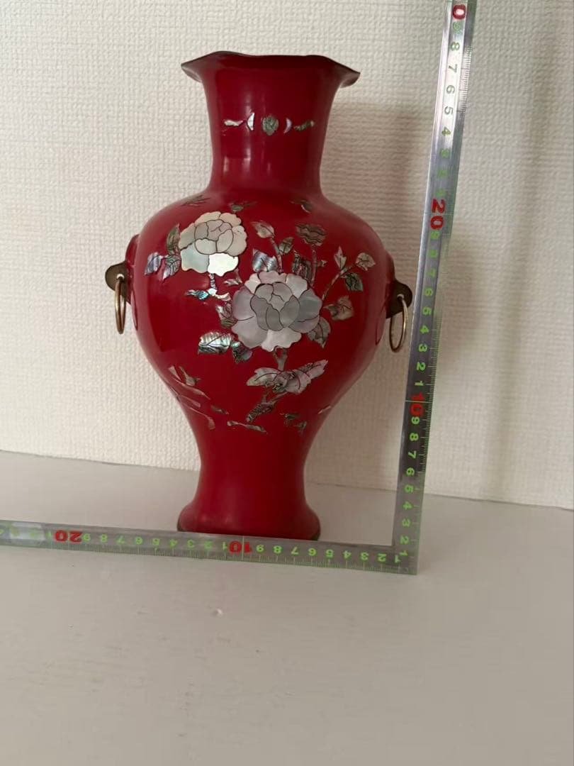 中国銅製工芸螺鈿細工 花瓶 花器 花入唐物 骨董 置物