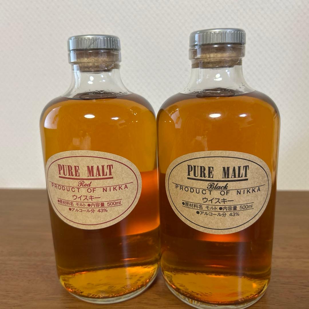 ピュアモルトブラック 、レッドと宮城峡、余市、竹鶴ミニボトルセット