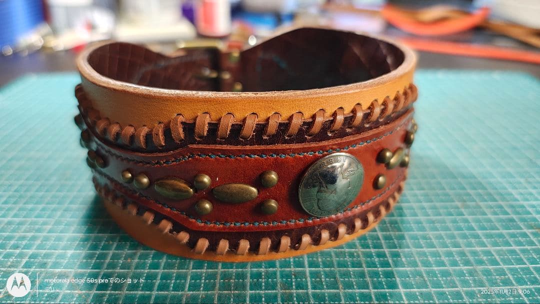 大型犬用ハンドメイド首輪㊵