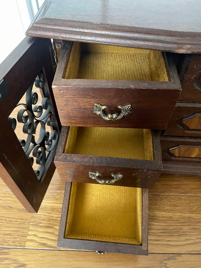 最終価格 アンティーク ウッド アクセサリーボックス 昭和