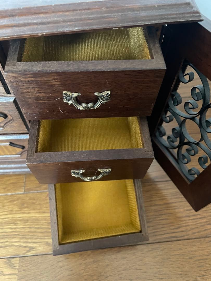 最終価格 アンティーク ウッド アクセサリーボックス 昭和