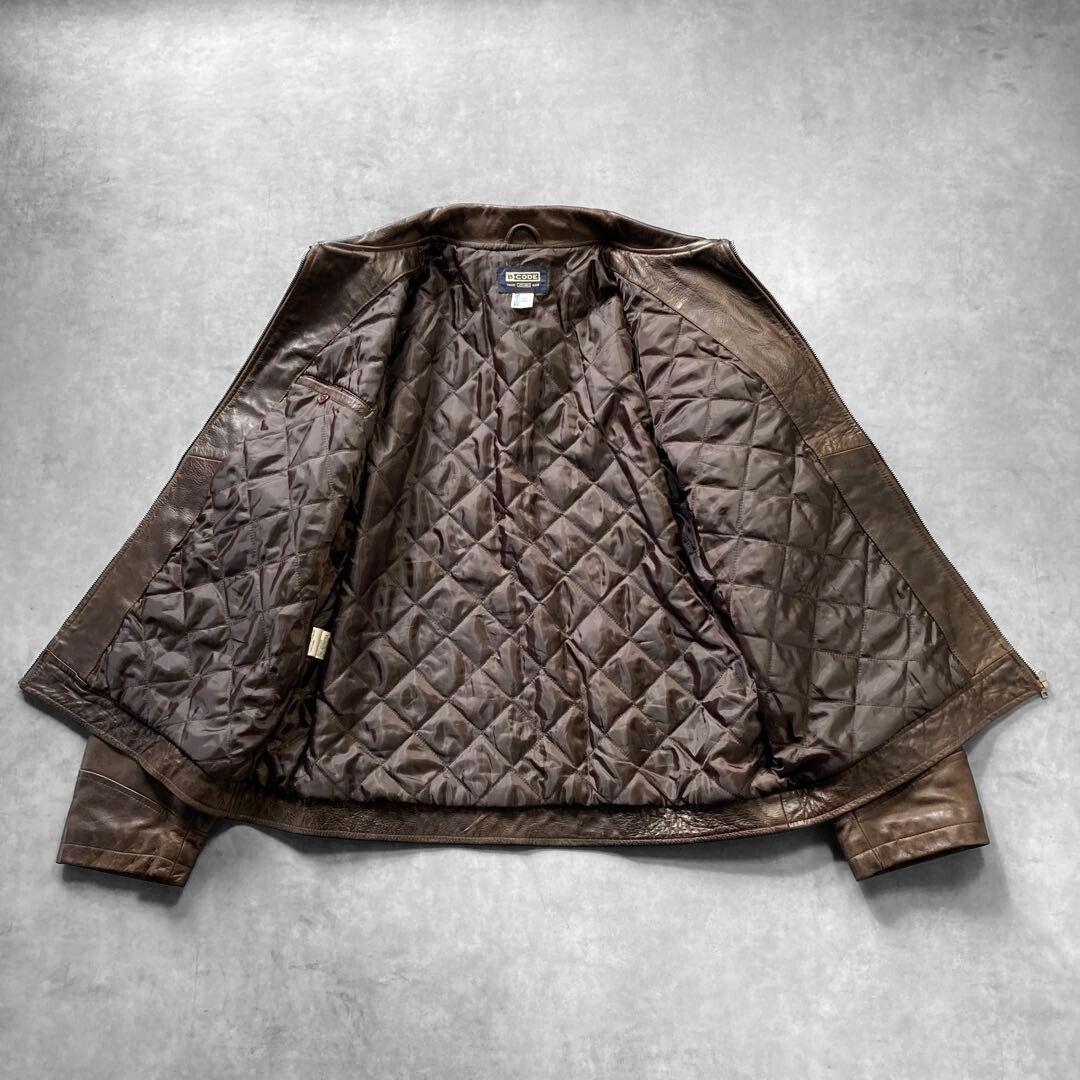 りょう様 リアル レザー シングル ライダース ジャケット XL 本革 茶