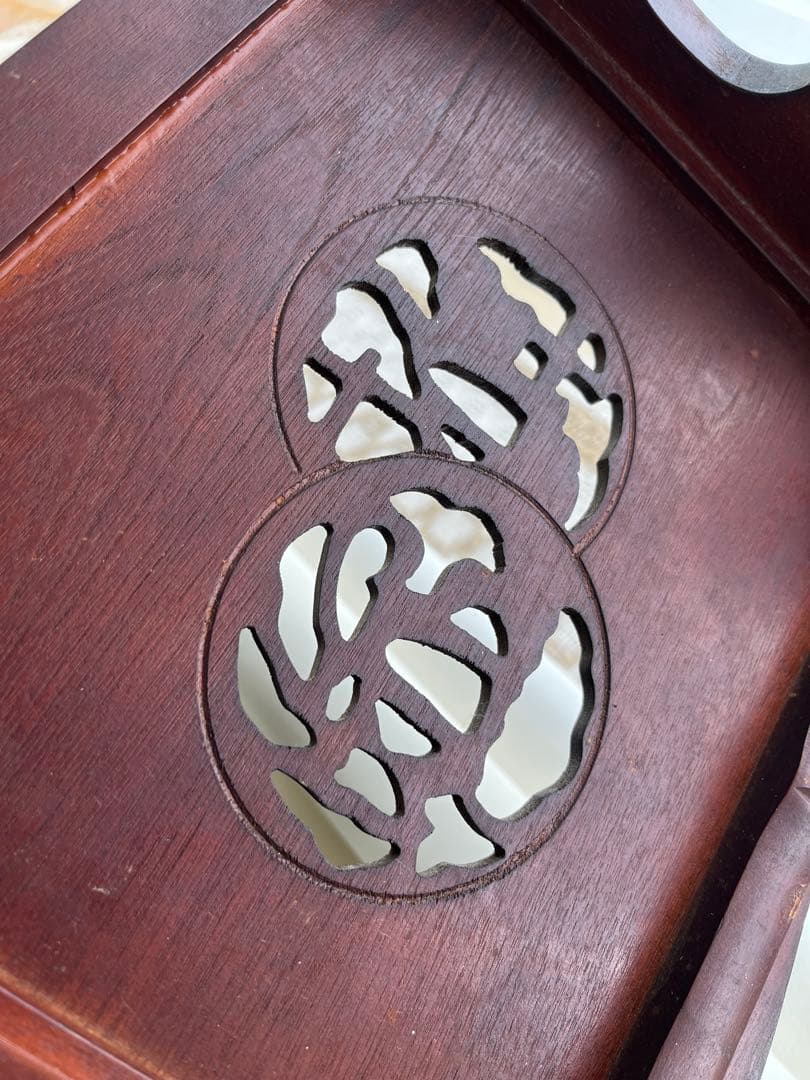 蔵出し　鍔透かし彫り 刀掛け 四振掛