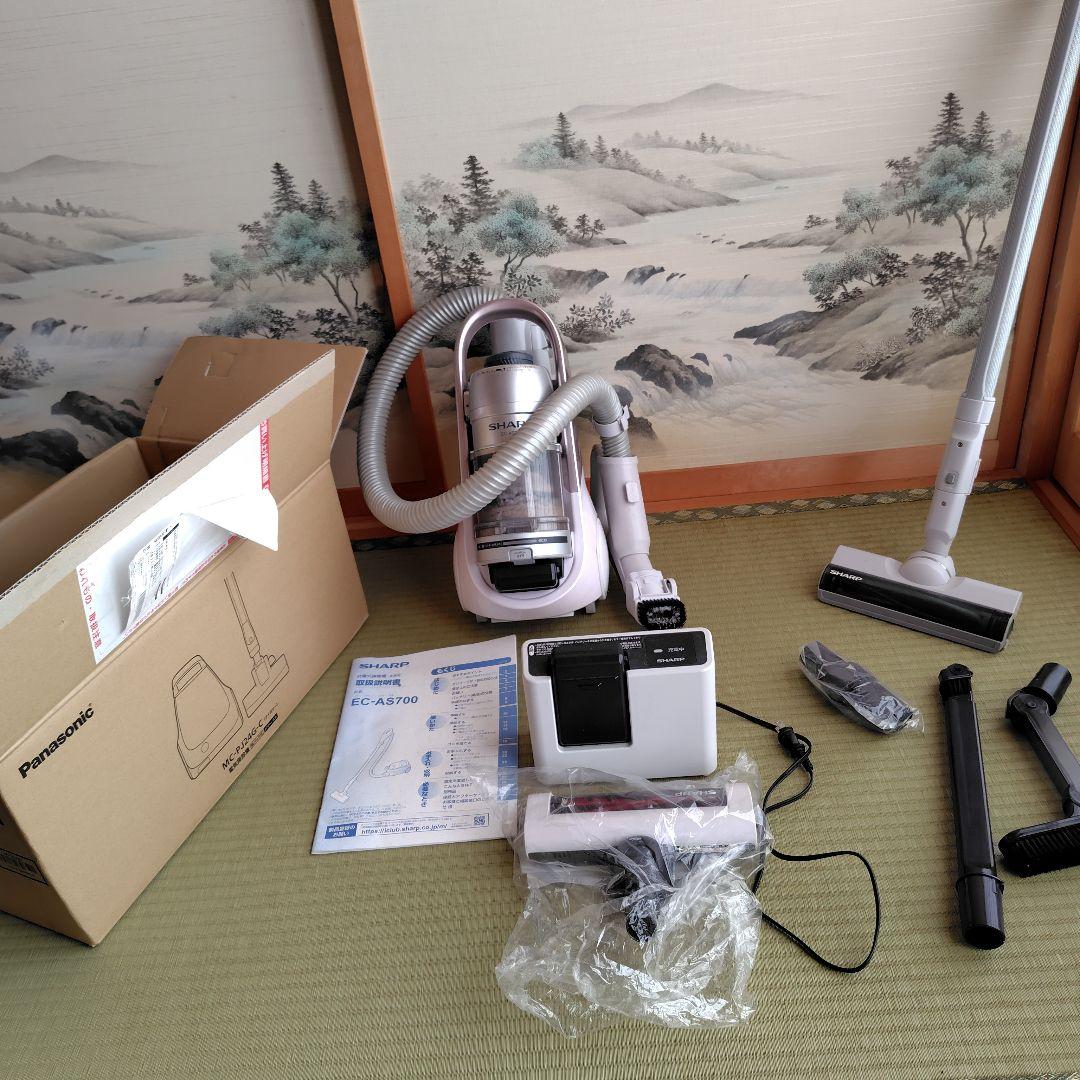SHARP EC-AS700 掃除機 本体、新品アタッチメント、充電器２個、箱付