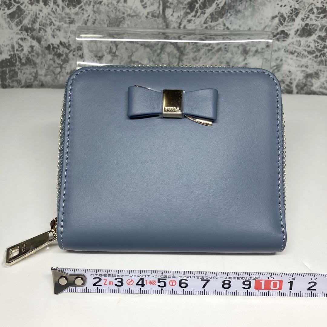 【新品・未使用】FURLA フルラ 二つ折り 財布 リボン付 レディース