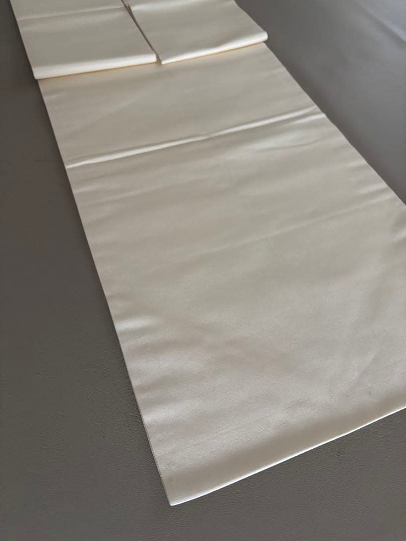 〈お楽しみ価格〉アイボリー ブルー華文 花唐草紋意匠 正絹 九寸名古屋帯 美品