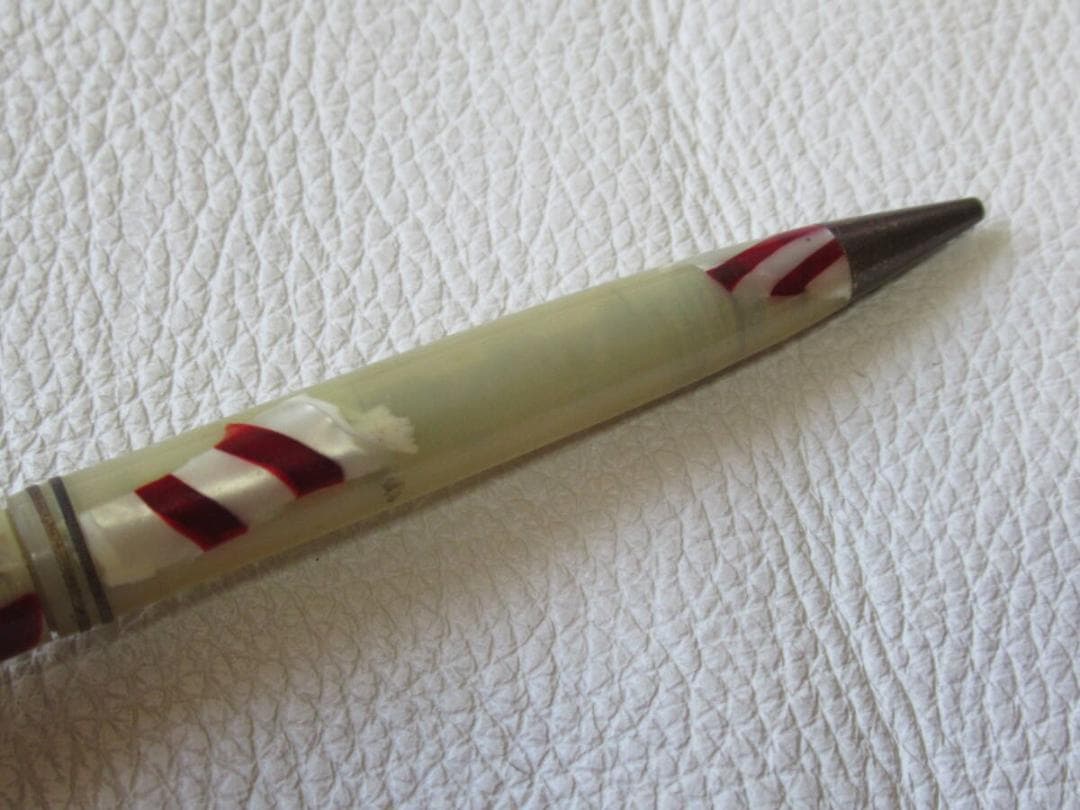 ◆美品 希少 大正時代◆高島屋製 クリーム地に赤と白 セルロイド製 ペンシル