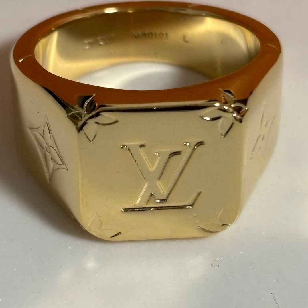 LOUIS VUITTON シグネットリング　極美品　モノグラム　21号　刻印L