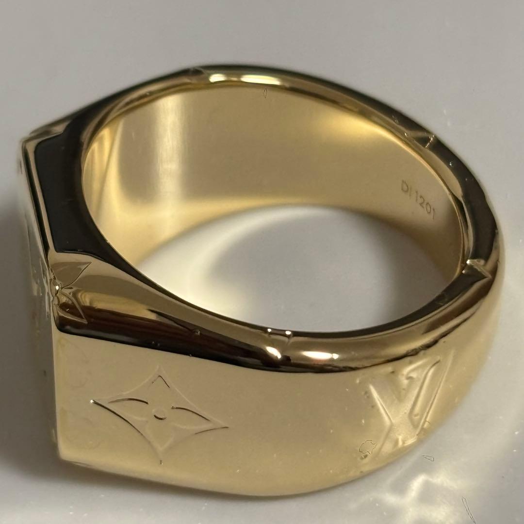 LOUIS VUITTON シグネットリング　極美品　モノグラム　21号　刻印L