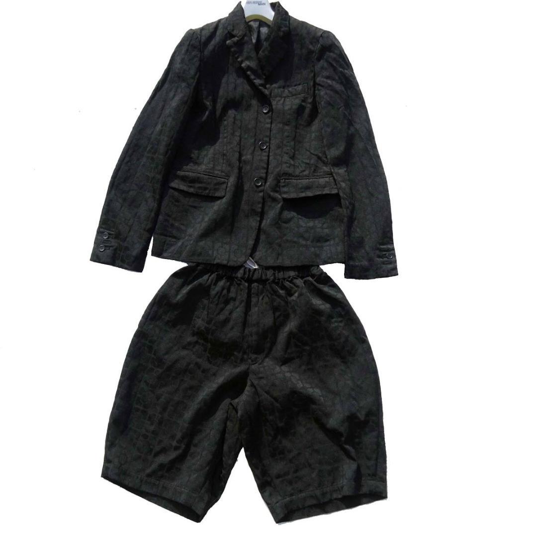 2020ブラックコムデギャルソン 模様柄セットアップシワ加工ポリエステルサルエル