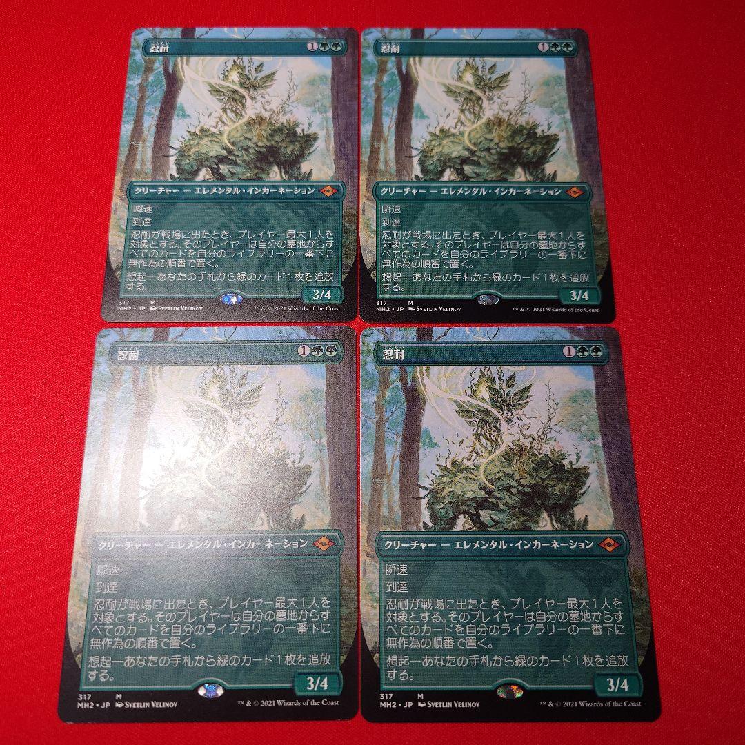 忍耐　ボーダーレス　4枚セット　日