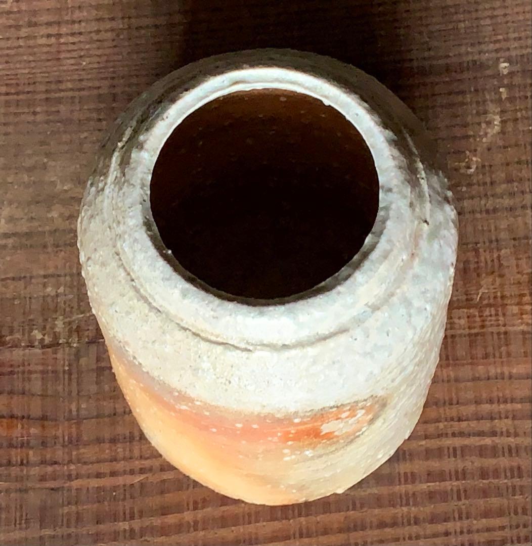 自然釉花入 花器 信楽 穴窯 薪窯 窯変 緋色 焼き締め フラワーベース