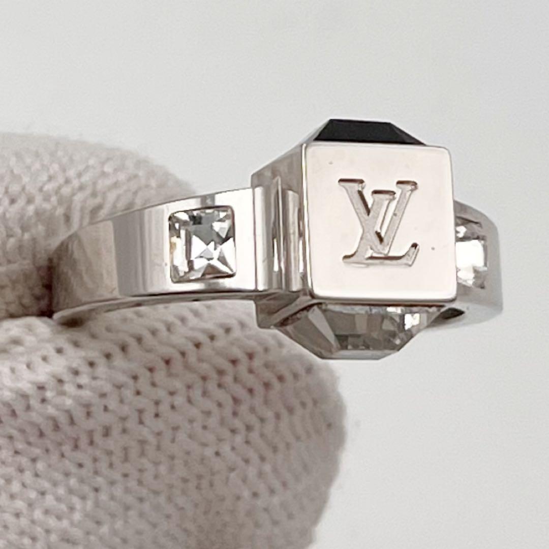ルイヴィトン バーグギャンブルリング L 指輪 シルバー ラインストーン 美品