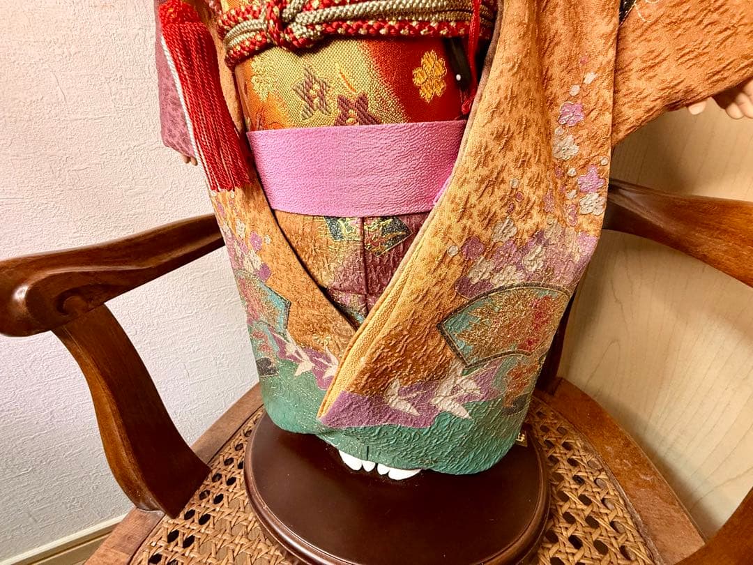 豪華 飾り市松 市松人形 50cm 特製 日本人形 着物 玉虫色