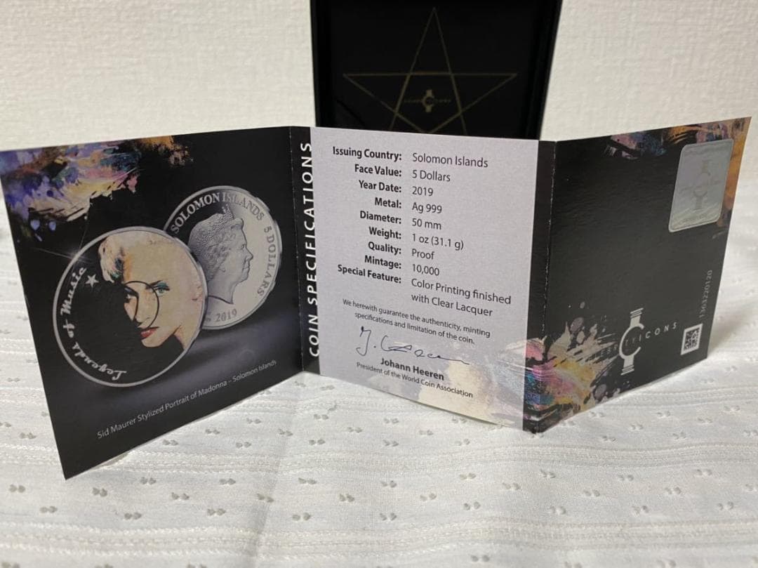 2019年 ソロモン諸島 マドンナ 1オンス 銀貨  Madonna