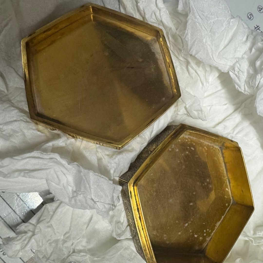 【銘品】 奥野銘 象嵌香合（共箱）値下げ交渉あり