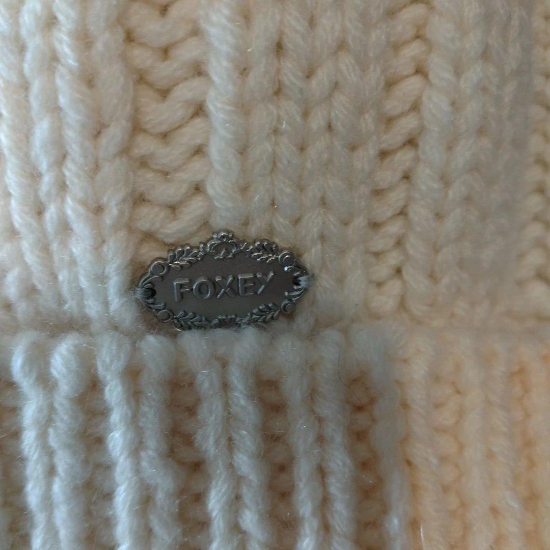 FOXEY ホワイト ニットビーニー