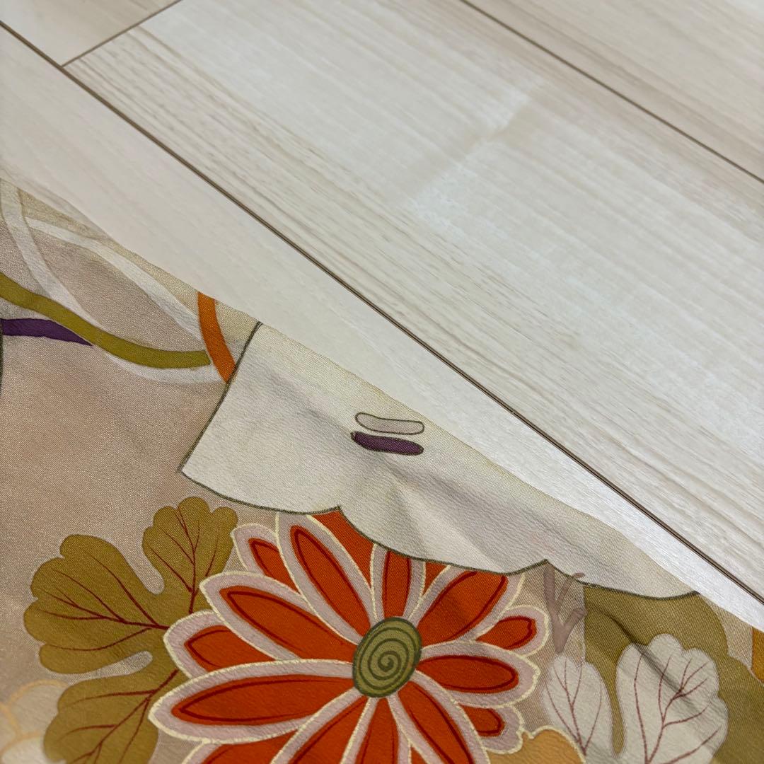 正絹 アンティーク着物 振袖 三つ紋