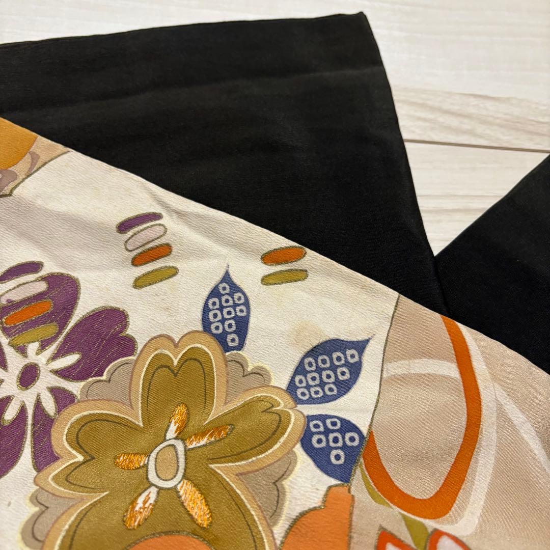 正絹 アンティーク着物 振袖 三つ紋