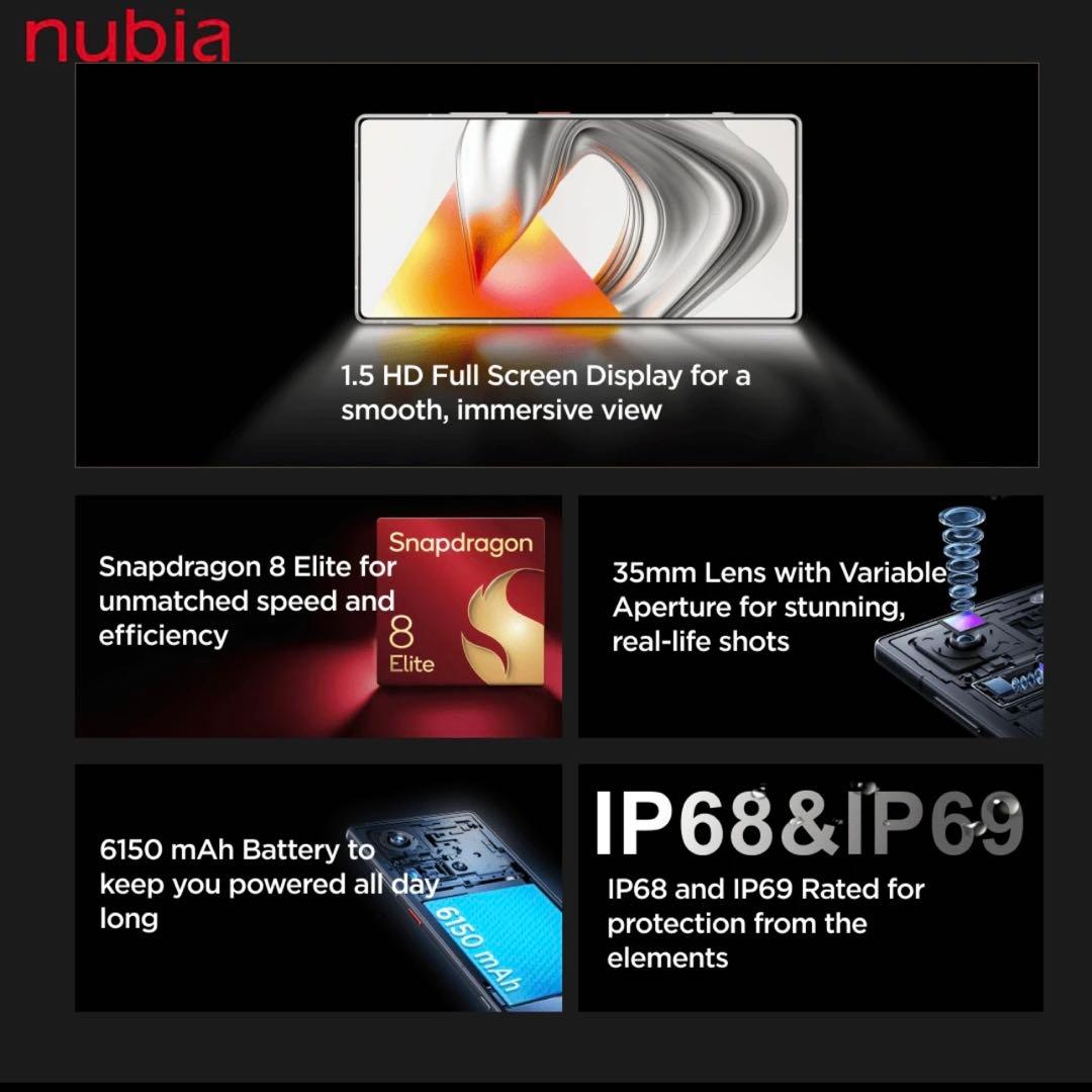 スマートフォン本体 nubia Z70 Ultra 12GB + 256GB Yellow