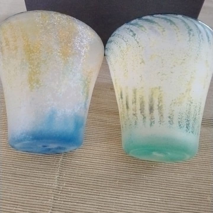 橋村野美知先生　硝子コップ2個セット 新品未使用自宅保管品