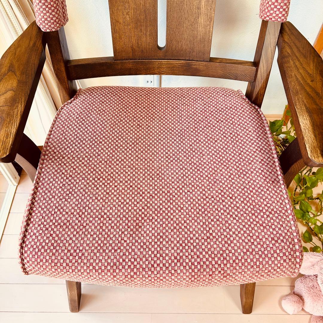 【極美品】ニトリ ヤマトチェア 布張り 天然木 回転式 ダイニング