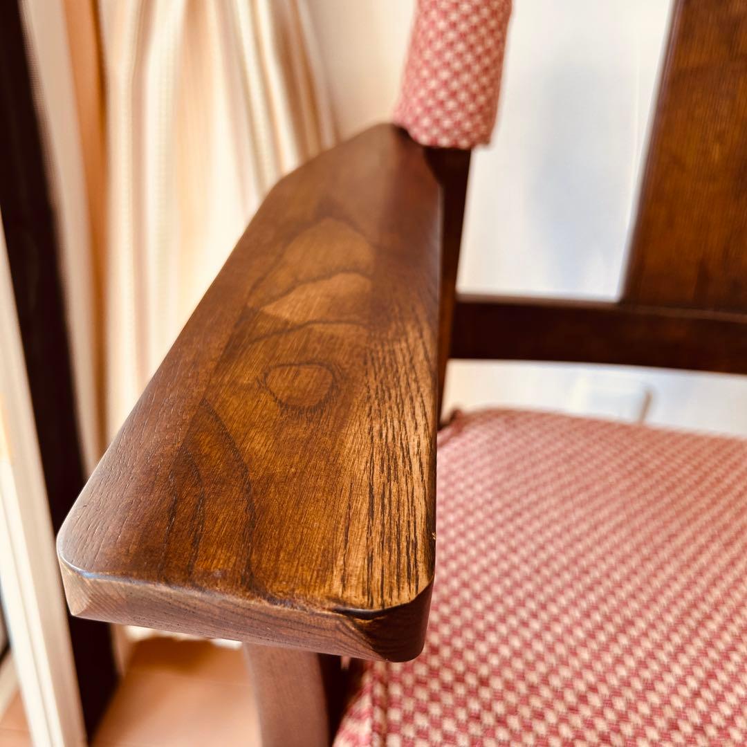 【極美品】ニトリ ヤマトチェア 布張り 天然木 回転式 ダイニング