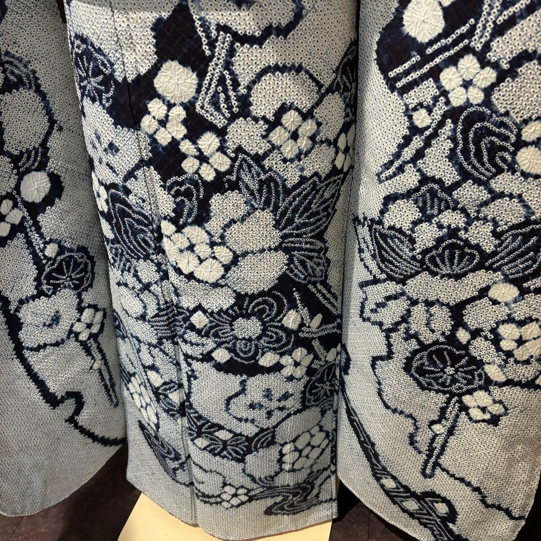 人間国宝　最高級　作家物　藍染　証紙　本疋田　総絞り　振袖　フルセット 振り袖