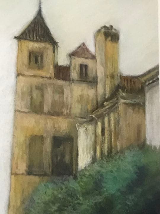 絵画★原画★１点物の作品★本物★額装★インテリア★パステル画★水彩画★風景画