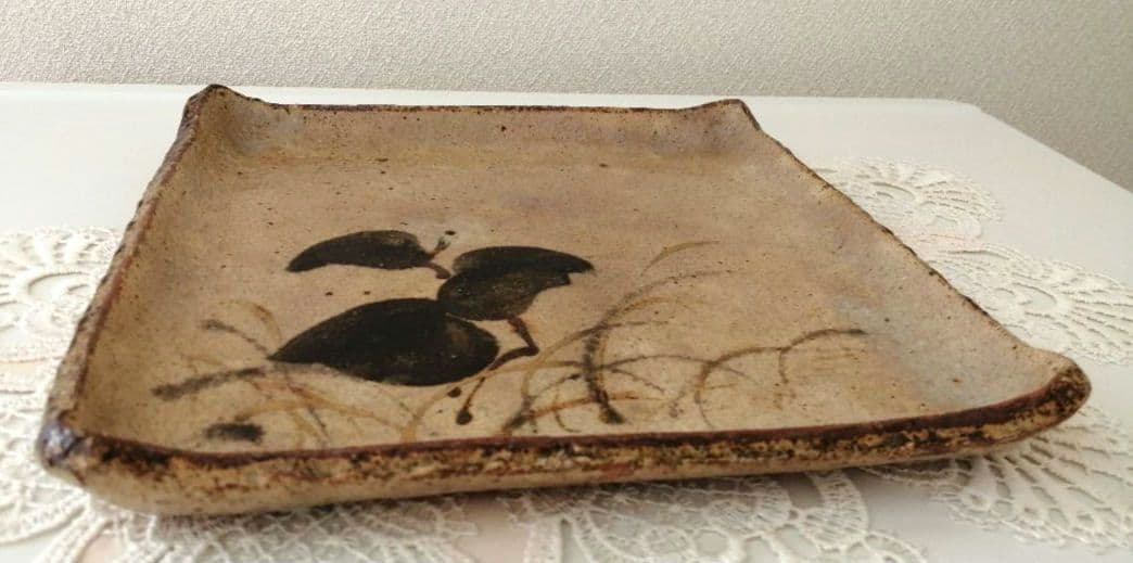 廣永窯(仙鶴窯)　廣永陶苑　色紙八寸皿　角皿　茶道具　菓子皿　煎茶道具　骨董