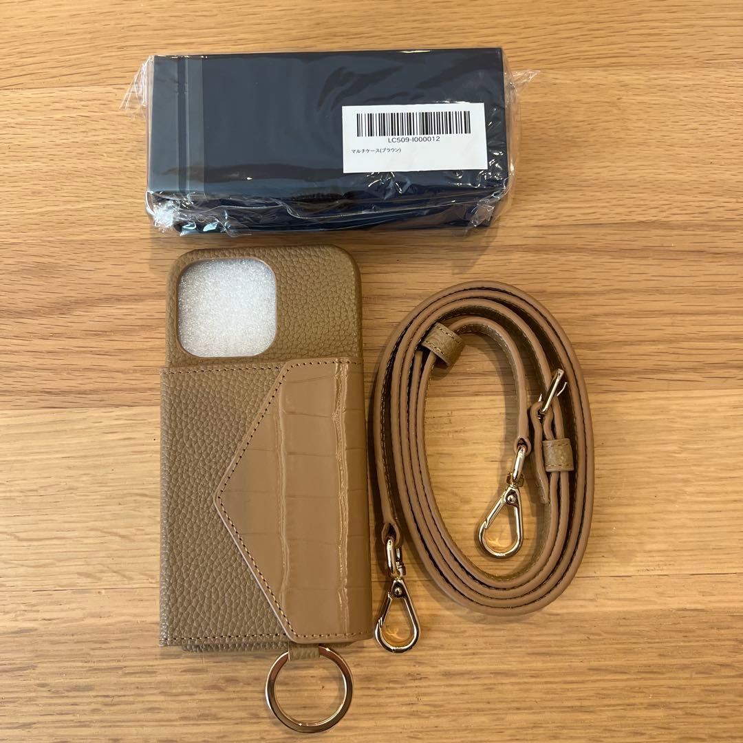 しーちゃん コラボ iPhone13Proケース ベージュレザー