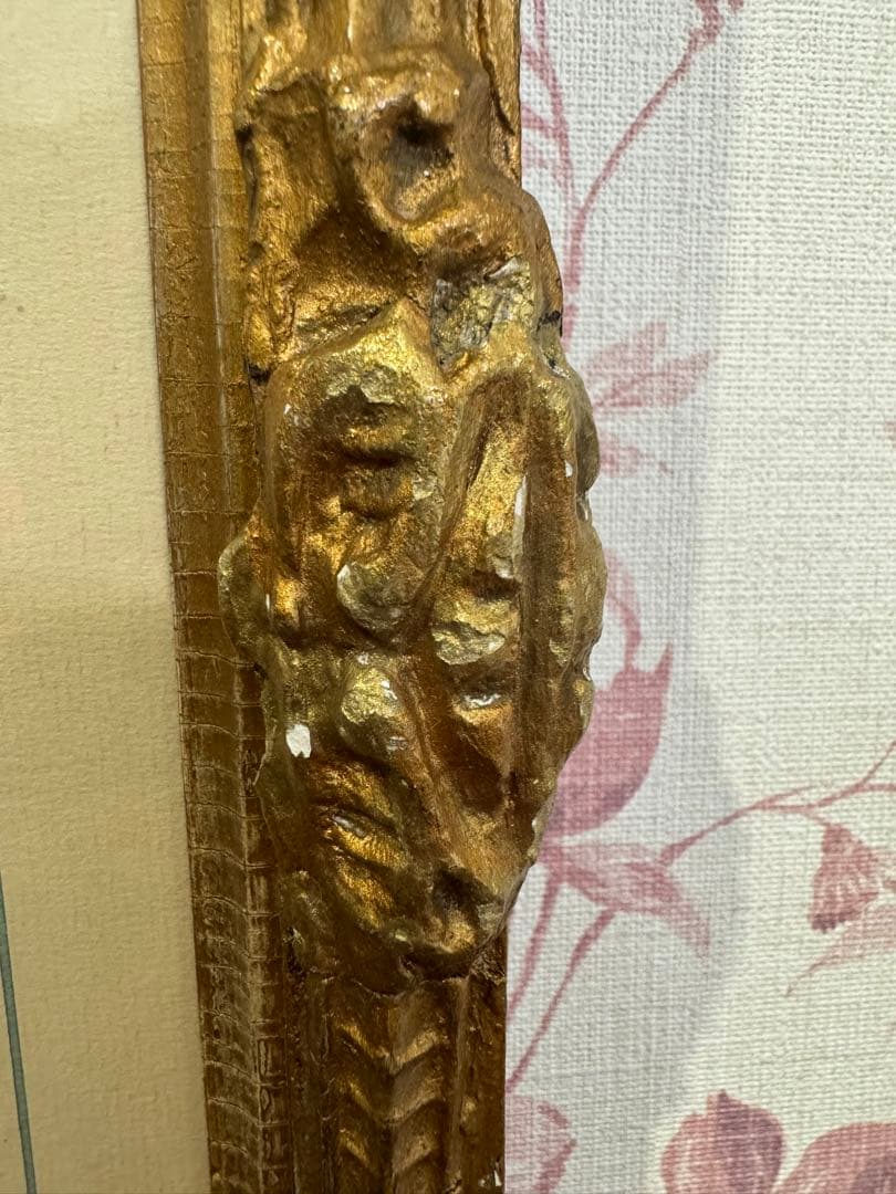 アンティーク　額装ファッション画