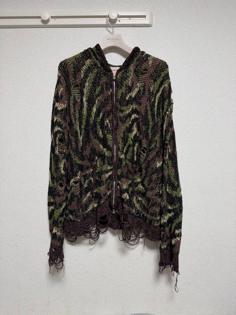 トップス KAMIYA 25SS Camouflage Zip Knit Hoodie