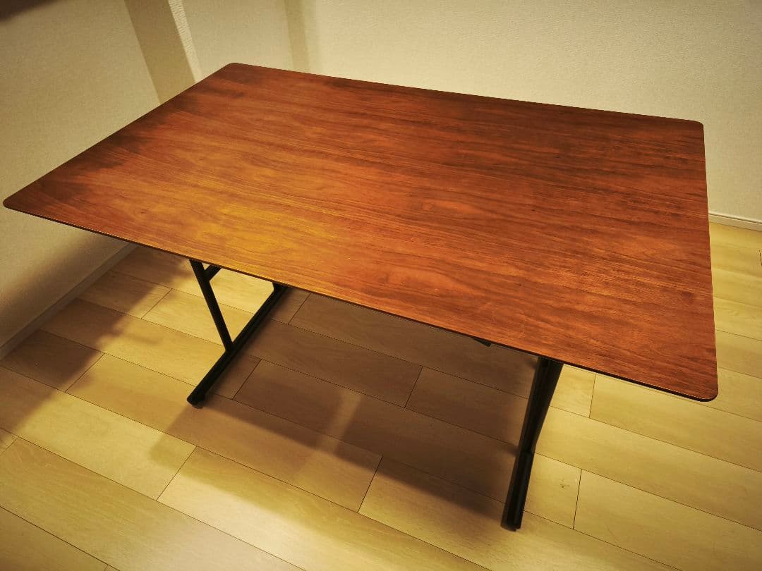 ダイニングテーブル 下段棚付き2段階　天板高調節可能