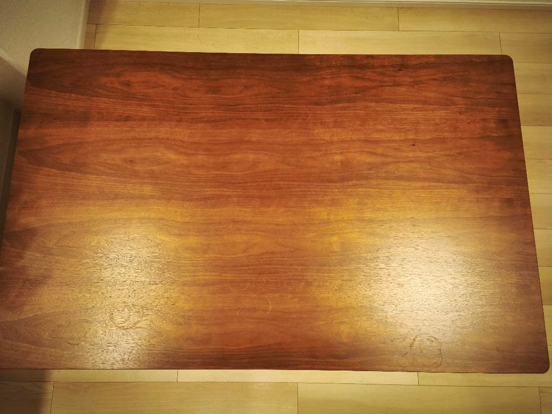 ダイニングテーブル 下段棚付き2段階　天板高調節可能