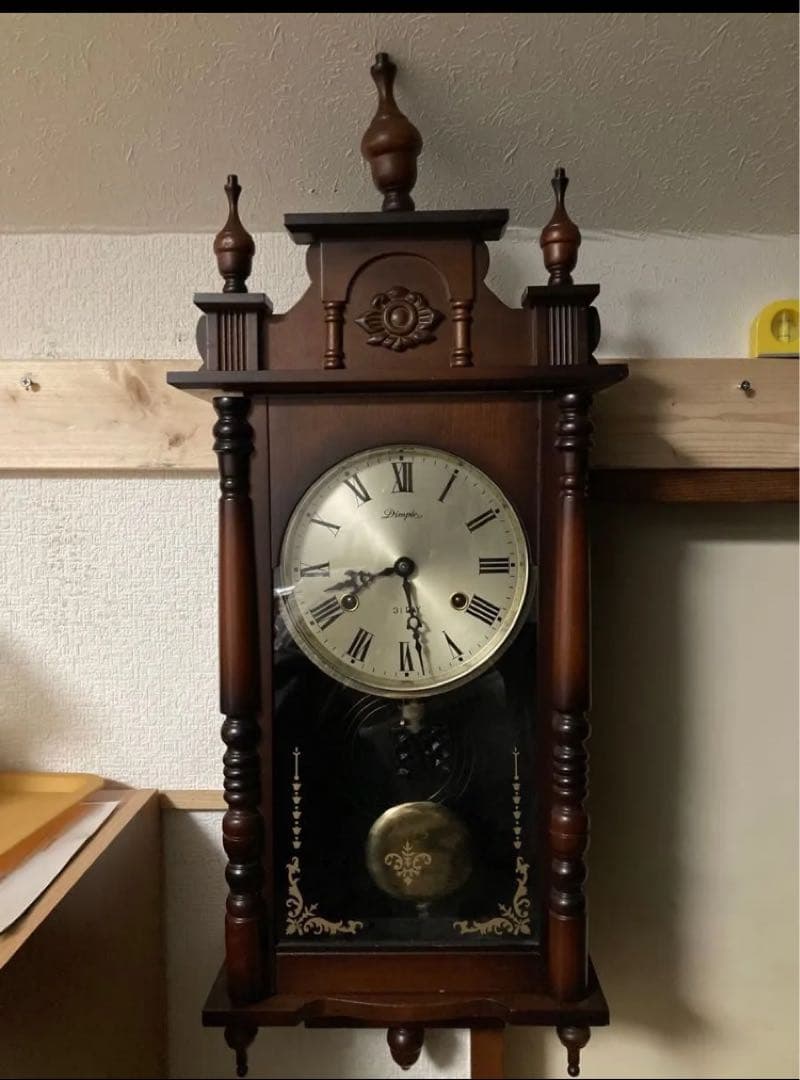 Dimple ドイツ製31 DAY アンティーク柱時計 稼働中