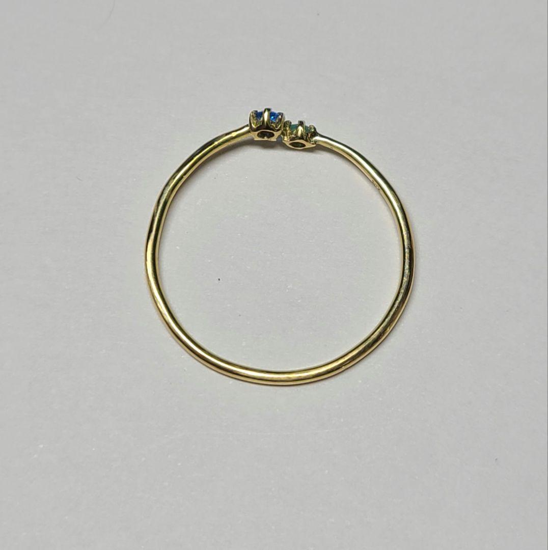 ネオン青バチバチのリングです★バターリャパライバトルマリン&アウイナイト18金★