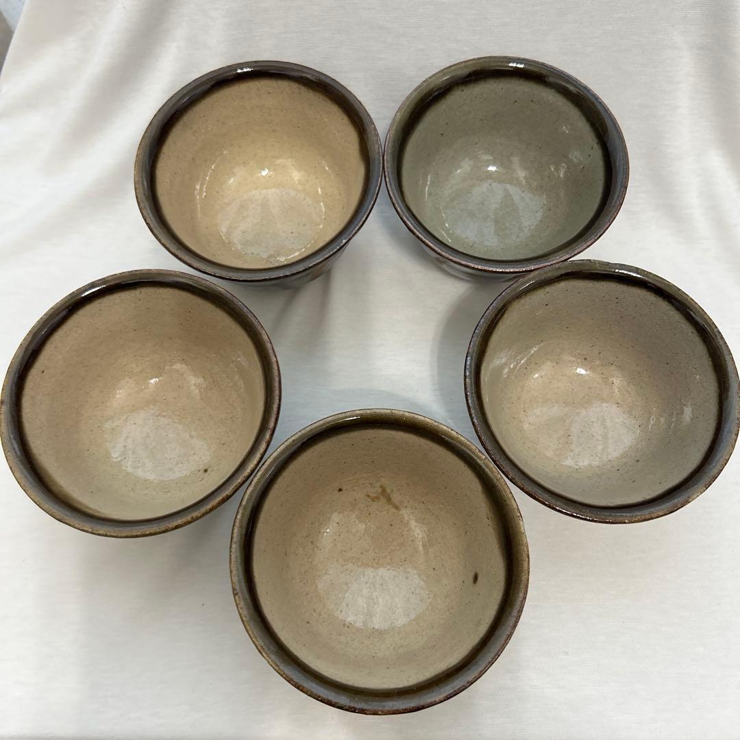 益子焼　塚本窯　茶器セット　急須　湯呑５個　 指掻き　民藝