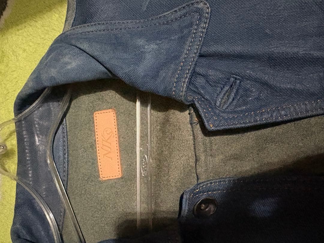 Gジャン　馬革　ホースハイド　ブルー　青レザージャケット　ライダース