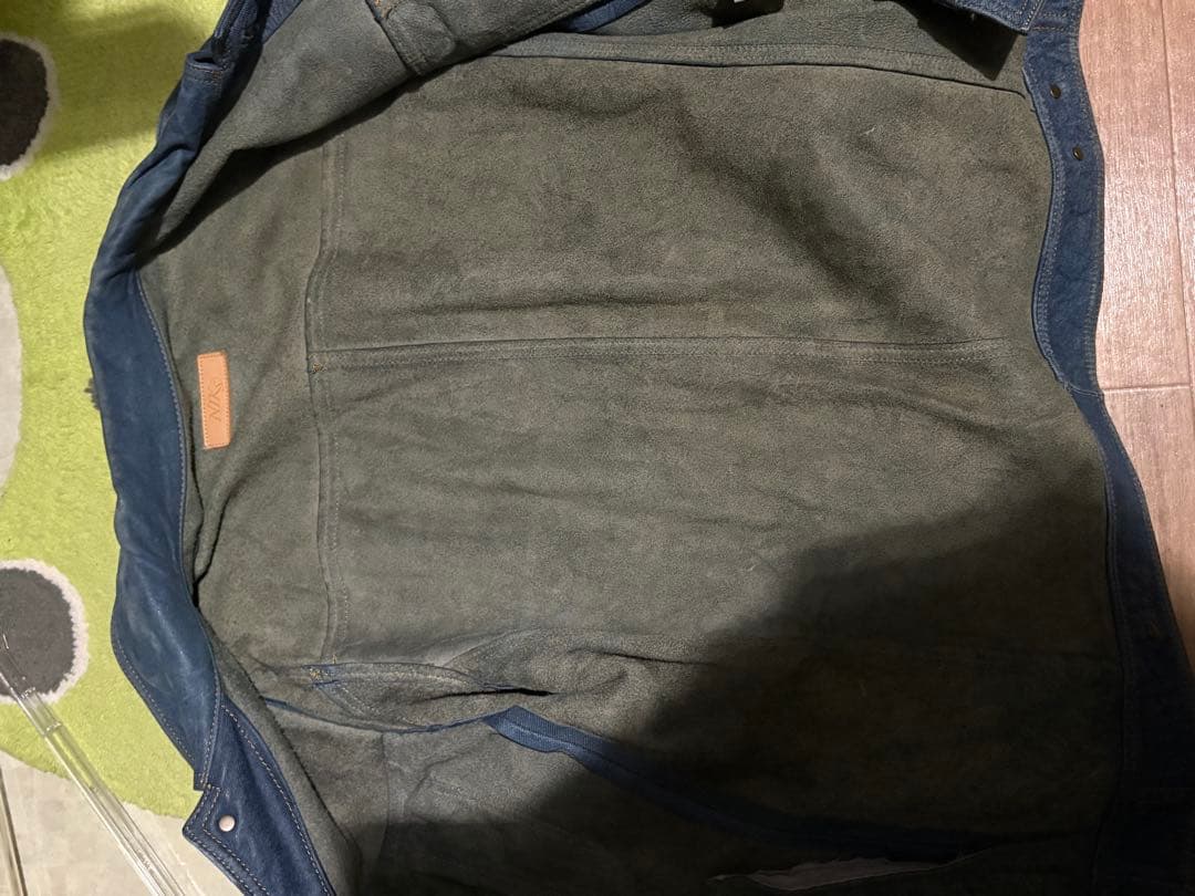 Gジャン　馬革　ホースハイド　ブルー　青レザージャケット　ライダース