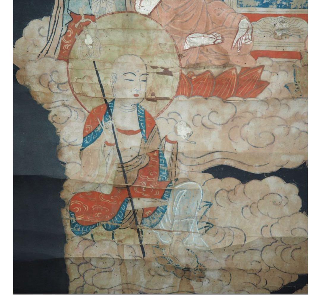 送料無料　古仏画　密蔵院住職『桜井弘夫』蔵　江戸時代　紙本肉筆　仏教美術