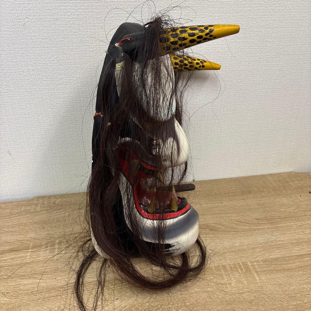 鬼のお面　厄除け　壁掛け　神楽面 魔除け　アンティーク