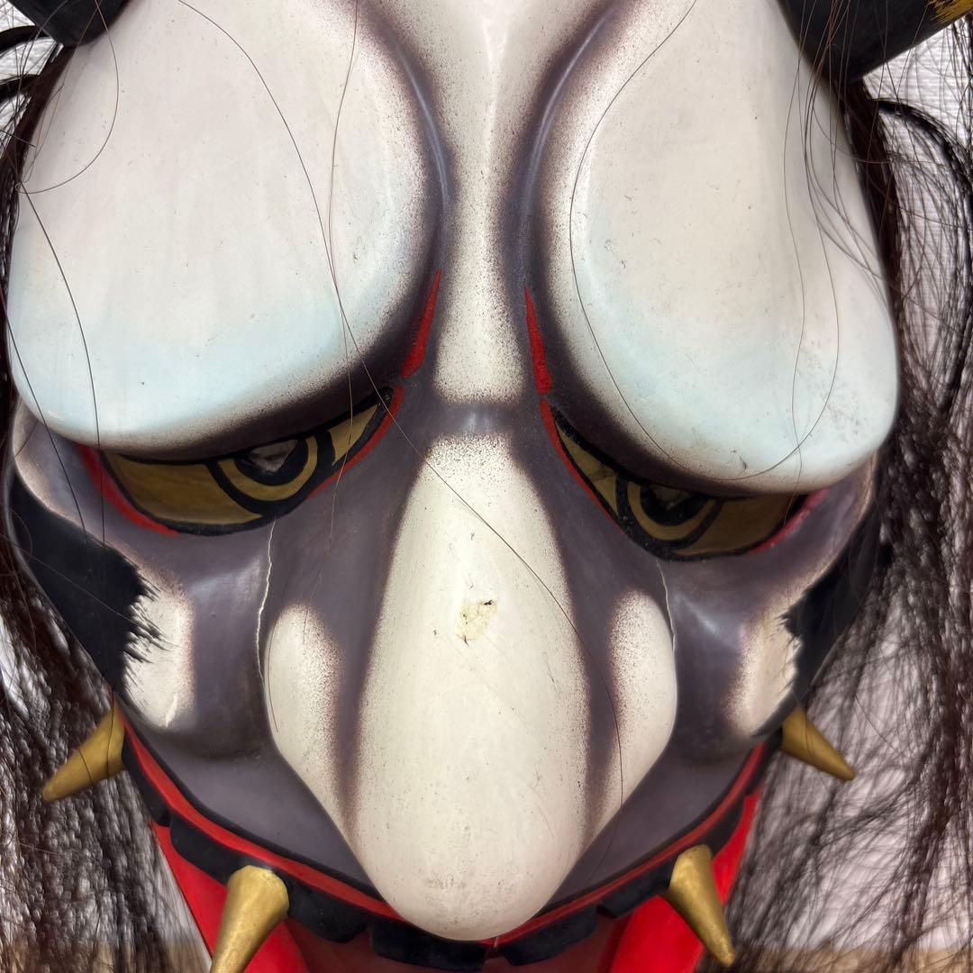 鬼のお面　厄除け　壁掛け　神楽面 魔除け　アンティーク