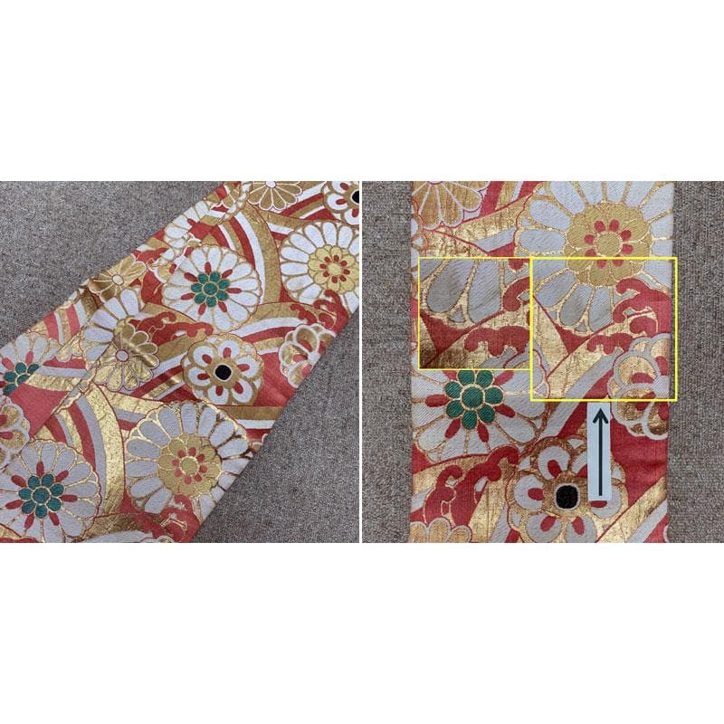 510ag48◎七五三 七歳 女児 アンティーク着物&丸帯 総柄 濃い水色◎