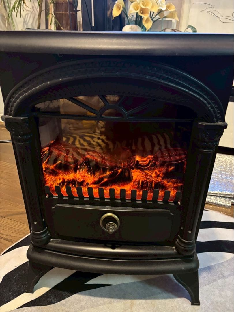 ヴィンテージスタイル 電気ヒーター 黒